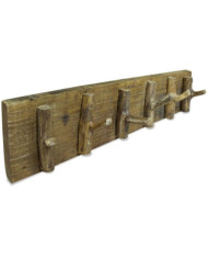 Porte-manteau bois de récupération mélangé 60x15 cm | Mobilier & Déco
