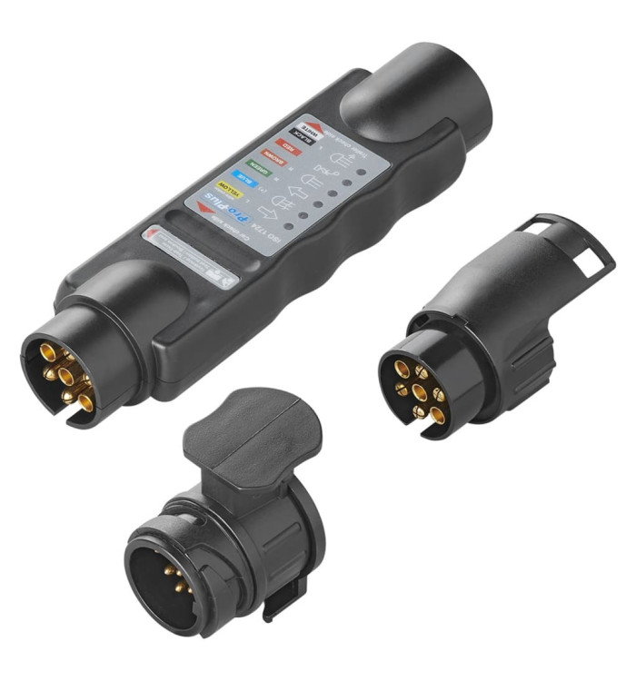 Fiche testeur 7-broches 12 V + 2 adaptateurs ProPlus 343524. | Mobilier & Déco