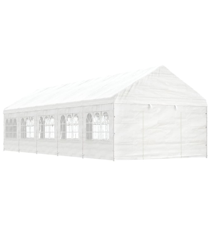 Belvédère avec toit blanc 11,15x4,08x3,22 m polyéthylène | Mobilier & Déco