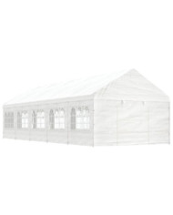 Belvédère avec toit blanc 11,15x4,08x3,22 m polyéthylène | Mobilier & Déco