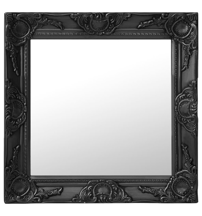 Miroir mural style baroque 50x50 cm noir | Mobilier & Déco