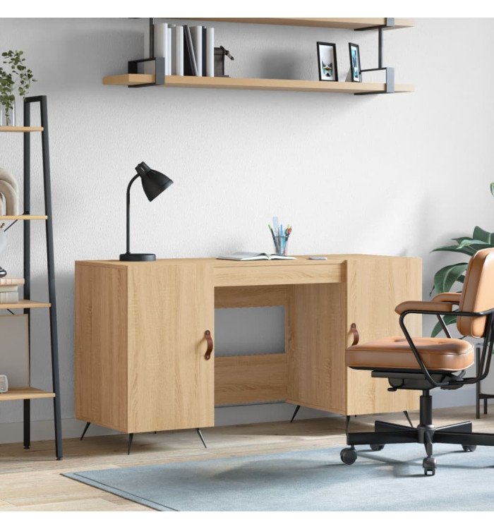 Bureau chêne sonoma 140x50x75 cm bois d'ingénierie | Mobilier & Déco