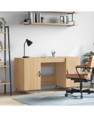 Bureau chêne sonoma 140x50x75 cm bois d'ingénierie | Mobilier & Déco