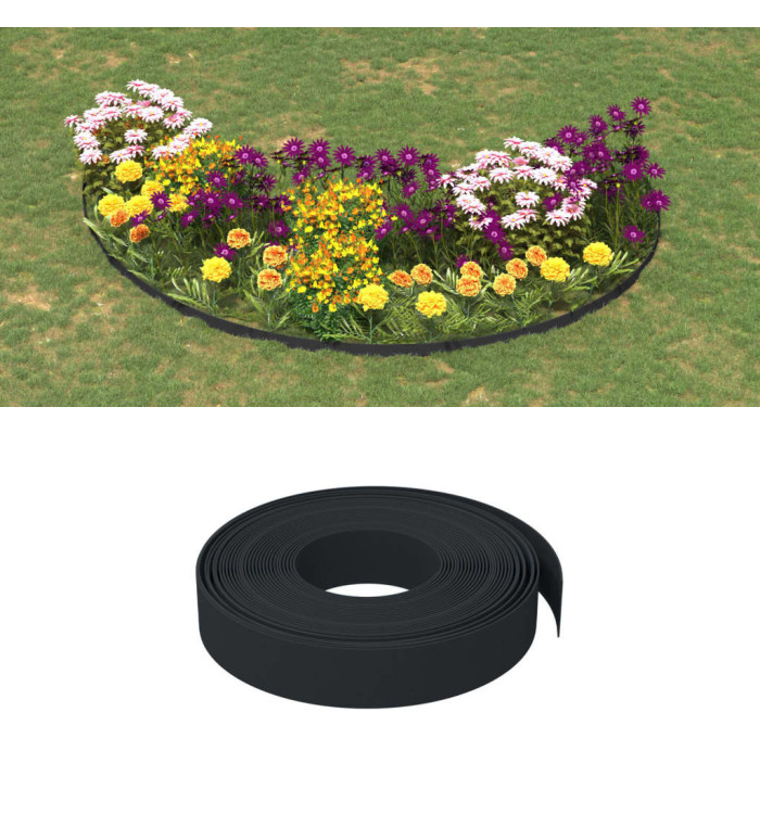 Bordures de jardin 5 pcs noir 10 m 10 cm polyéthylène | Mobilier & Déco