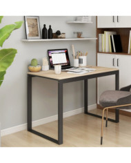Bureau d'ordinateur Noir et chêne 110x60x73 cm Aggloméré | Mobilier & Déco