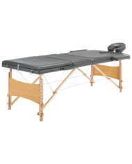 Table de massage avec 3 zones Cadre en bois Anthracite 186x68cm | Mobilier & Déco