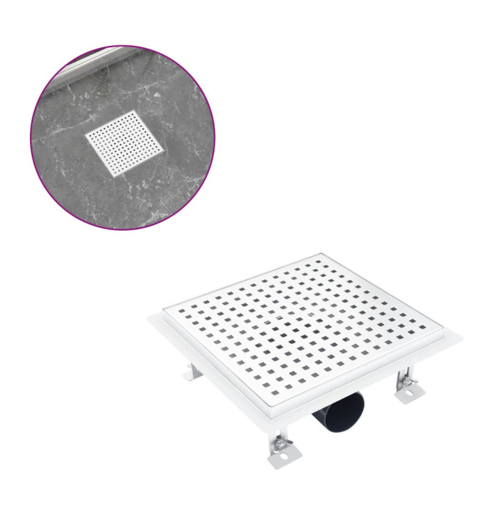 Drain de douche 23x23 cm Acier inoxydable | Mobilier & Déco