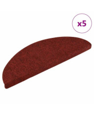 Tapis autoadhésifs de marches 5 pcs Rouge 56x17x3 cm Aiguilleté | Mobilier & Déco