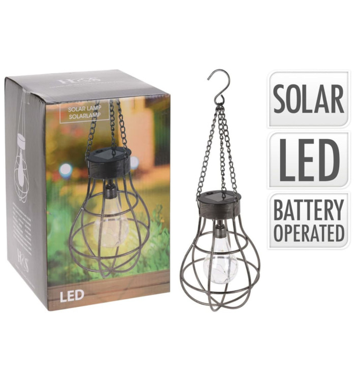 ProGarden Lampe à ampoule solaire Métal avec 10 LED | Mobilier & Déco