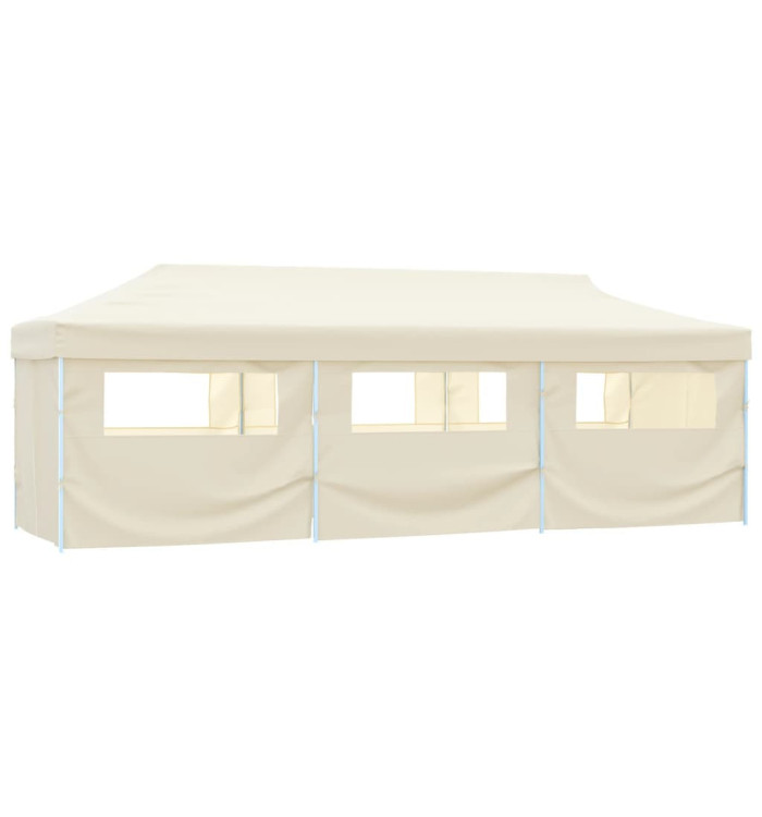 Tente de réception pliable avec 8 parois 3x9 m Blanc cassé | Mobilier & Déco