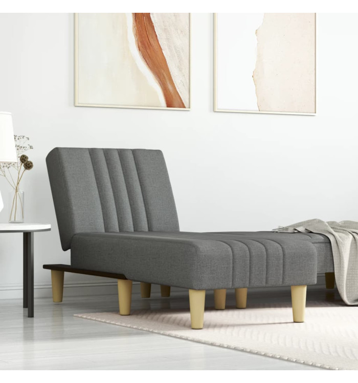Chaise longue gris foncé tissu | Mobilier & Déco