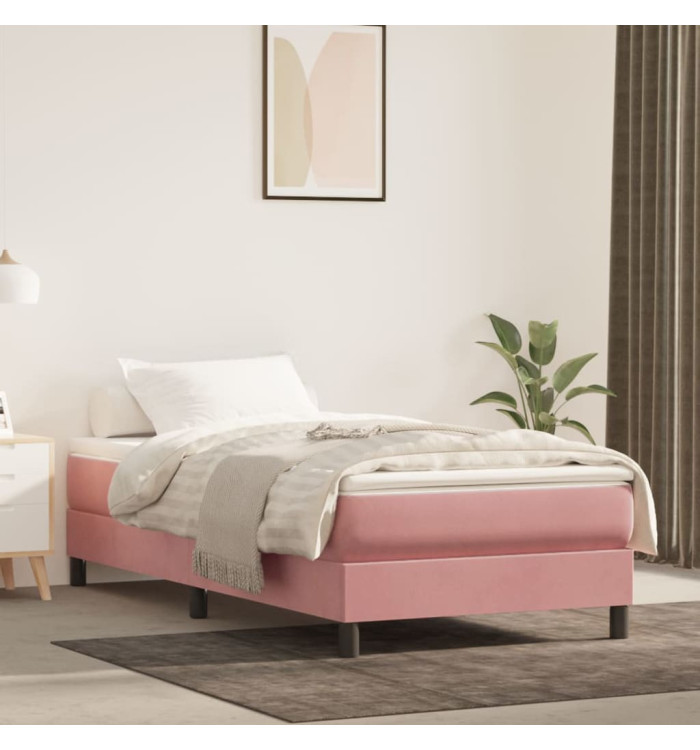 Matelas de lit à ressorts ensachés Rose 90x190x20 cm Velours | Mobilier & Déco