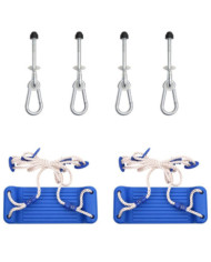 Sièges de balançoire avec pierres d'escalade lot de 2 bleu PE | Mobilier & Déco