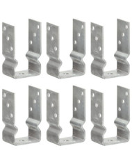Piquets de clôture 6 pcs Argenté 8x6x15 cm Acier galvanisé | Mobilier & Déco