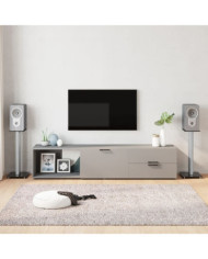 Supports de haut-parleurs 2 pcs noir/argenté 2 piliers | Mobilier & Déco