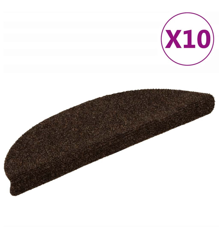 Tapis autoadhésifs de marches 10pcs Marron 56x17x3cm Aiguilleté | Mobilier & Déco