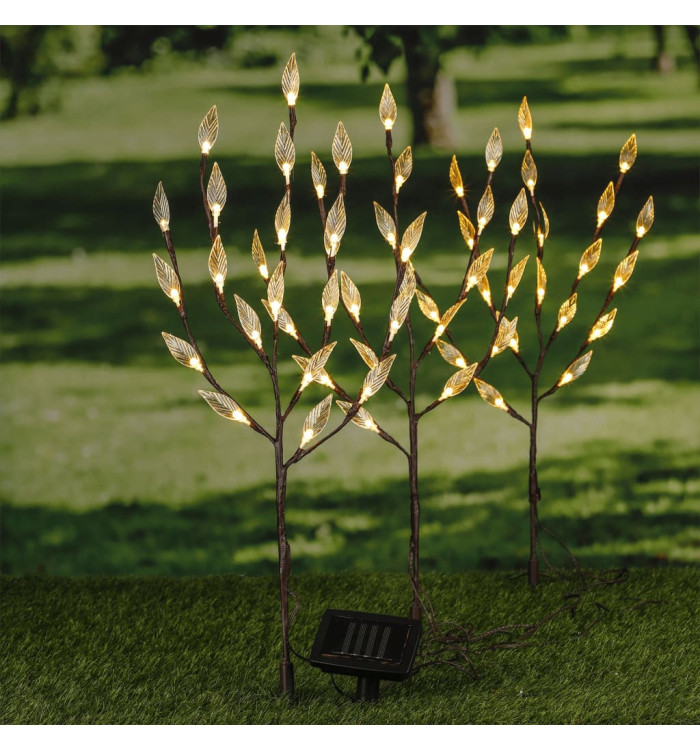 HI Arbuste à lumière solaire LED 50 cm transparent et marron | Mobilier & Déco