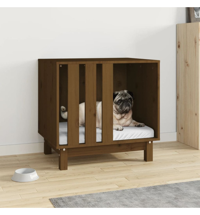 Niche pour chien Marron miel 60x45x57 cm Bois de pin massif | Mobilier & Déco