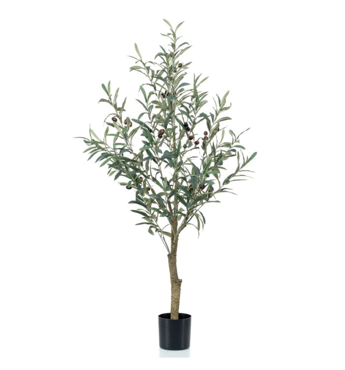 Emerald Olivier artificiel 115 cm en pot en plastique | Mobilier & Déco