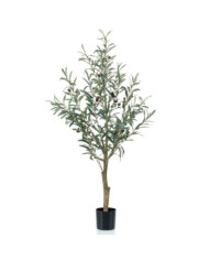 Emerald Olivier artificiel 115 cm en pot en plastique | Mobilier & Déco