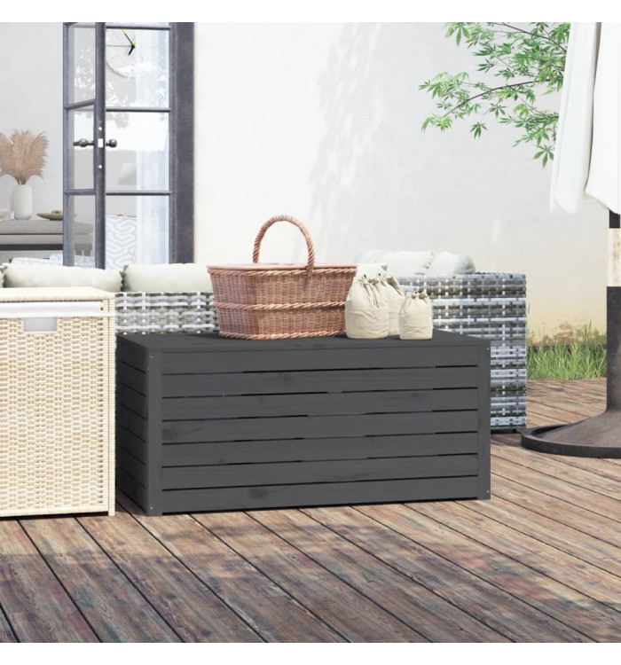 Boîte de jardin gris 101x50,5x46,5 cm bois massif de pin | Mobilier & Déco
