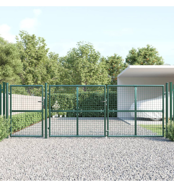 Portal de jardin maille vert 400x175 cm acier galvanisé | Mobilier & Déco