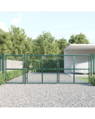 Portal de jardin maille vert 400x175 cm acier galvanisé | Mobilier & Déco