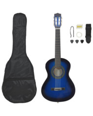 Jeu de guitare classique pour débutants 8 pcs bleu 1/2 34" | Mobilier & Déco