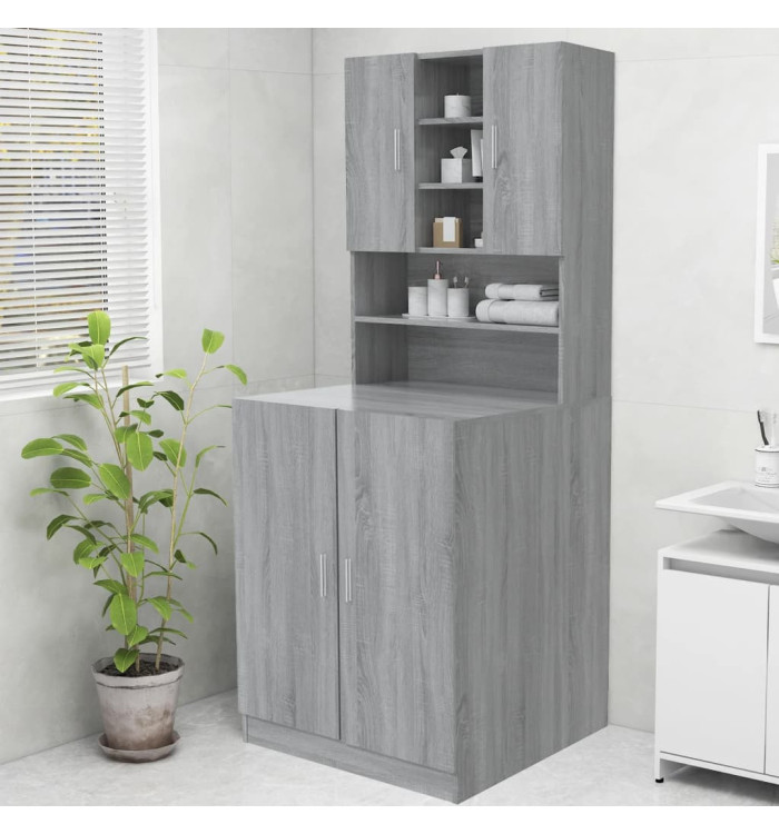 Meuble pour machine à laver Sonoma gris 70,5x25,5x90 cm | Mobilier & Déco