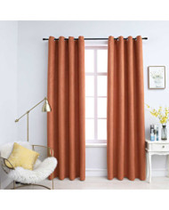 Rideaux occultants et anneaux en métal 2 pcs Rouille 140x175 cm | Mobilier & Déco