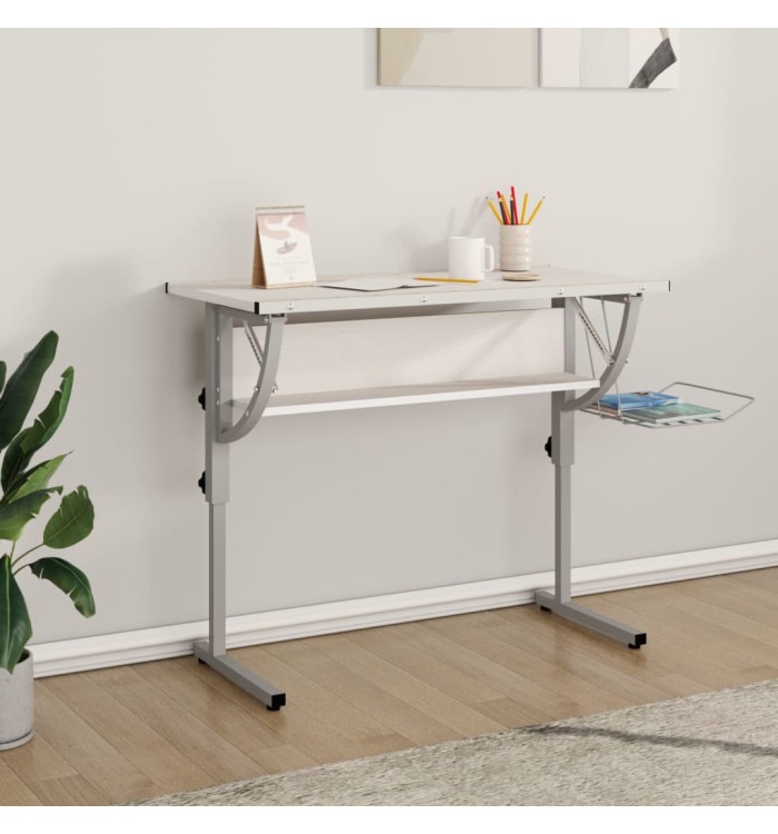 Bureau d'artisanat blanc et gris 110x53x(58-87) cm | Mobilier & Déco