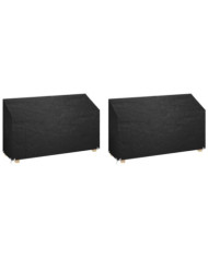 Housses de banc de jardin 2 pcs 12 œillets 210x70x70/88 cm PE | Mobilier & Déco