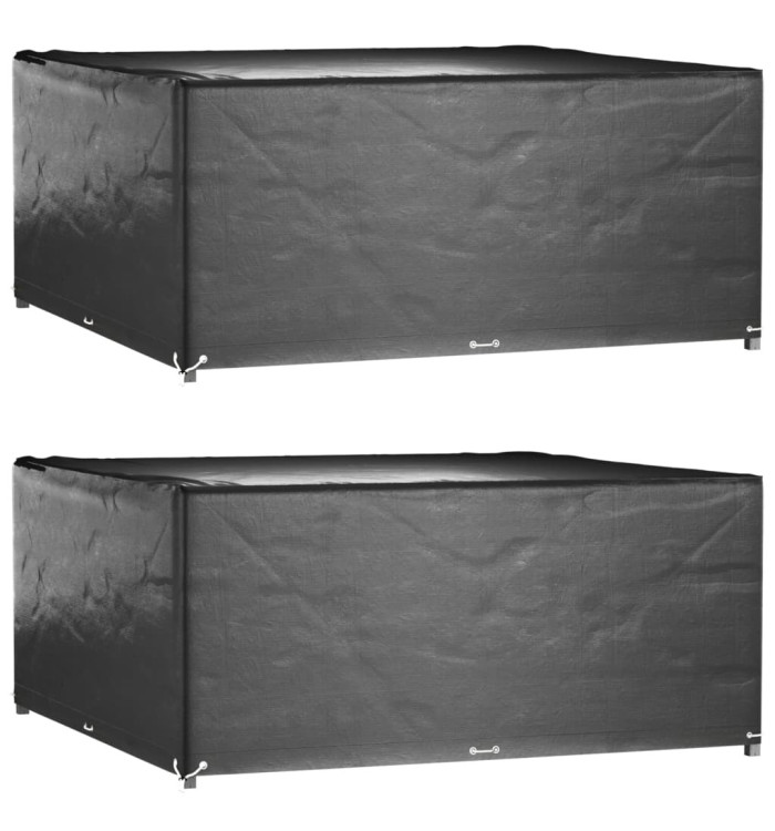 Housses de salon de jardin 2 pcs 16 œillets 205x205x90 cm carré | Mobilier & Déco