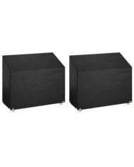 Housses de banc de jardin 2 pcs 8 œillets 160x70x70/88 cm PE | Mobilier & Déco