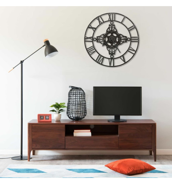 Horloge murale Argenté 78 cm Métal | Mobilier & Déco