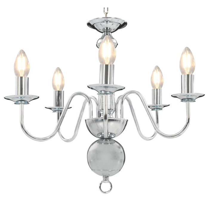 Lustre Argenté 5 ampoules E14 | Mobilier & Déco