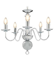 Lustre Argenté 5 ampoules E14 | Mobilier & Déco