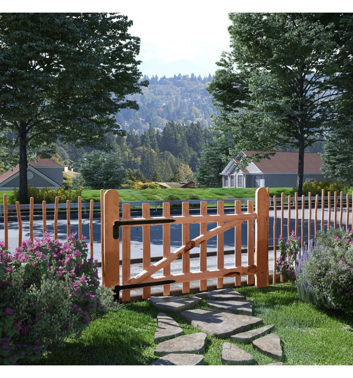 Portillon de clôture Bois de noisetier imprégné 100x60 cm | Mobilier & Déco