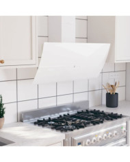 Hotte murale 90 cm Acier et verre trempé Blanc | Mobilier & Déco