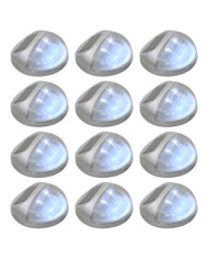 Lampe solaire murale à LED d'extérieur 12 pcs Rond Argenté | Mobilier & Déco