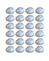 Lampes solaires murales à LED d'extérieur 24 pcs Rond Argenté | Mobilier & Déco
