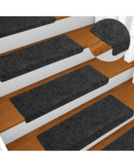 Tapis de marches d'escalier 5 pcs Gris 65x21x4 cm Aiguilleté | Mobilier & Déco