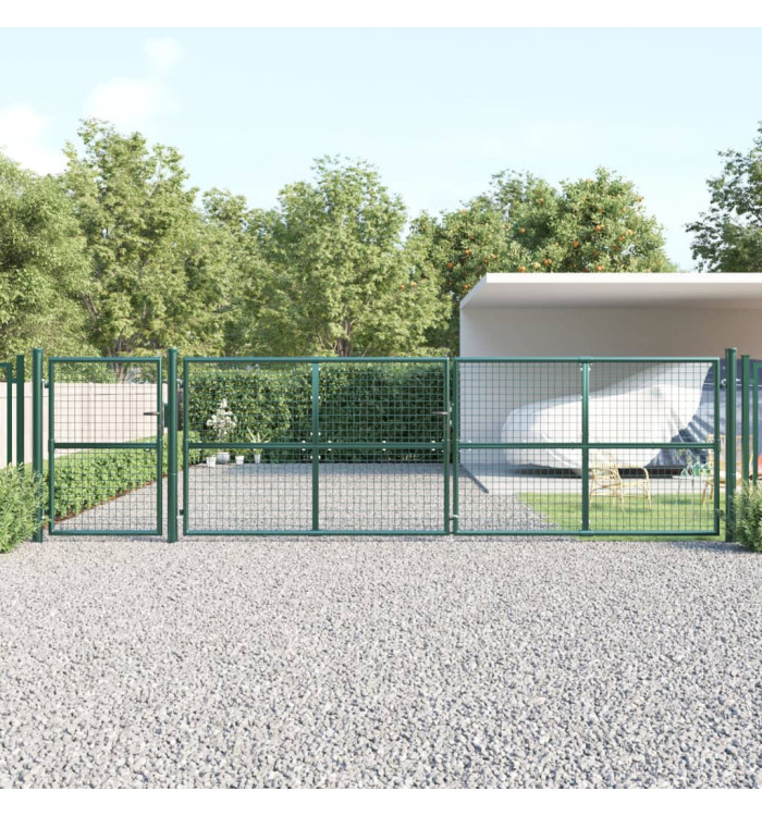 Portal de jardin maille vert 500x175 cm acier galvanisé | Mobilier & Déco