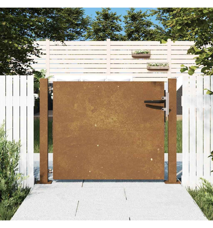 Portail de jardin 105x105 cm acier corten | Mobilier & Déco