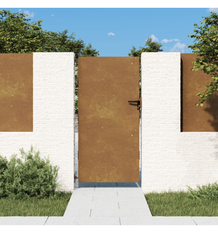 Portail de jardin 85x200 cm acier corten | Mobilier & Déco