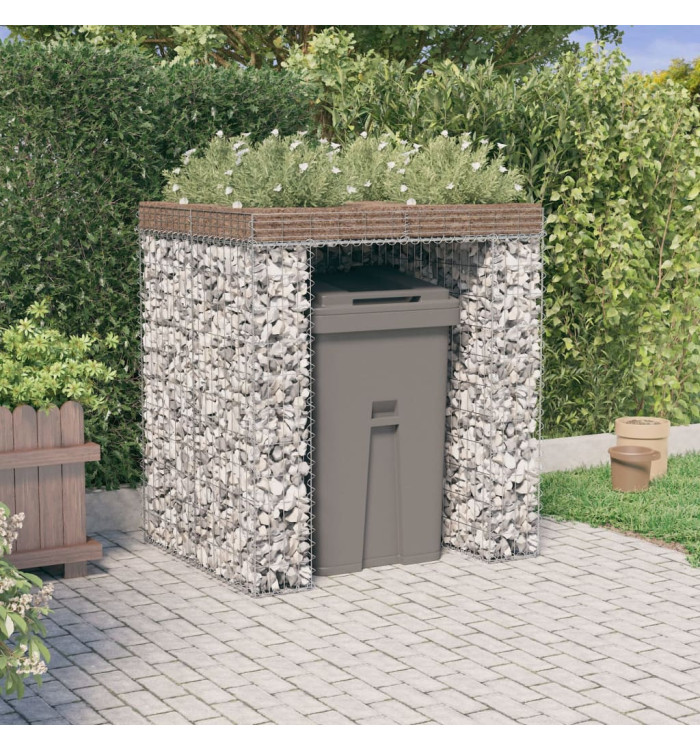 Mur de gabion pour poubelle 110x91x120 cm fer galvanisé | Mobilier & Déco