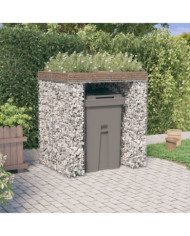 Mur de gabion pour poubelle 110x91x120 cm fer galvanisé | Mobilier & Déco