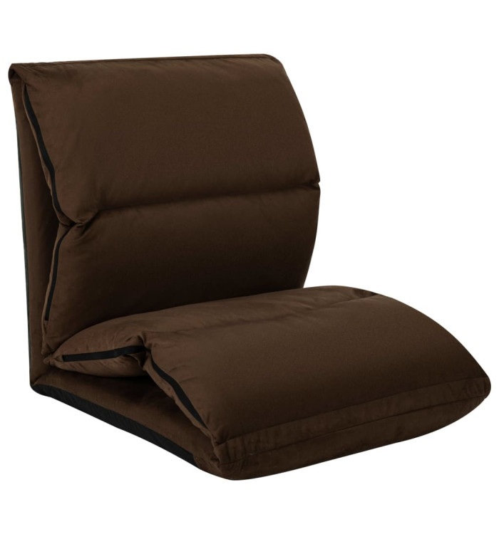 Chaise pliable de sol Marron Microfibre | Mobilier & Déco