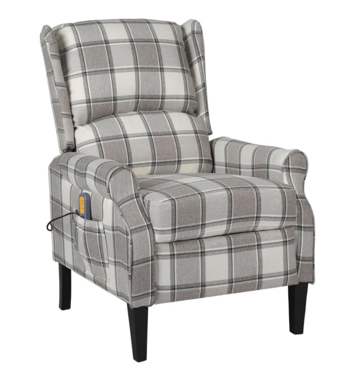 Fauteuil de massage inclinable Gris Tissu | Mobilier & Déco