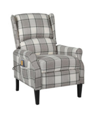 Fauteuil de massage inclinable Gris Tissu | Mobilier & Déco